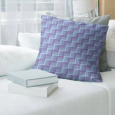 Classic Basketweave Stripes Throw Pillow Cover Brayden Studio Color: Small Teal/Purple, Size: 20x22 x 20