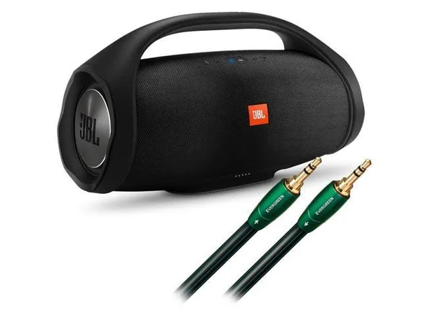 JBL Boombox Black BT Speaker w/AudioQuest Evergreen 1.5m 3.5mm Cable
