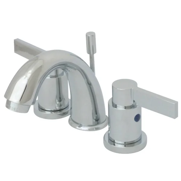 Kingston Brass KB8911NDL NuvoFusion Mini Widespread Lavatory Faucet with Pop-Up - Polished Chrome