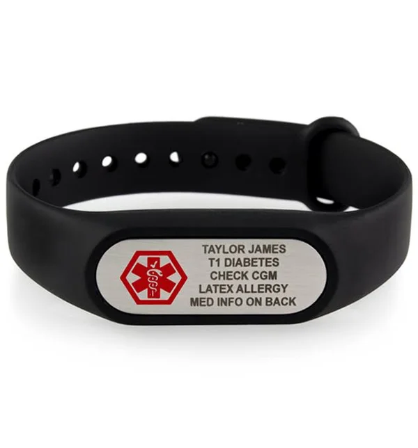 Sportfit Tech Med ID Band in Black, Lauren's Hope