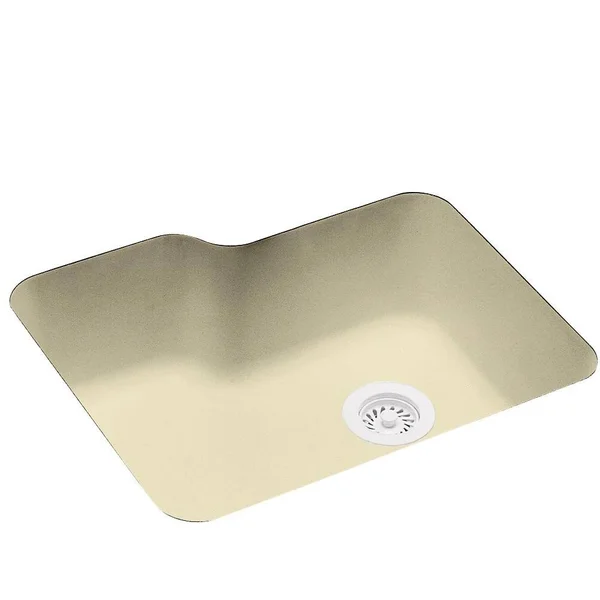 Swanstone US02215SB.037 Solid Surface Undermount Single-Bowl Kitchen Sink - 25-in L x 21.25-in H x 8.75-in H, Bone