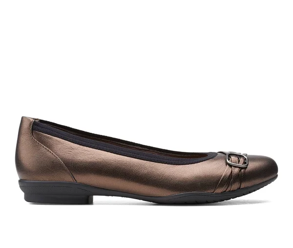 Clarks Sara Tulip Women's Shoes Metallic Leather : 10 B