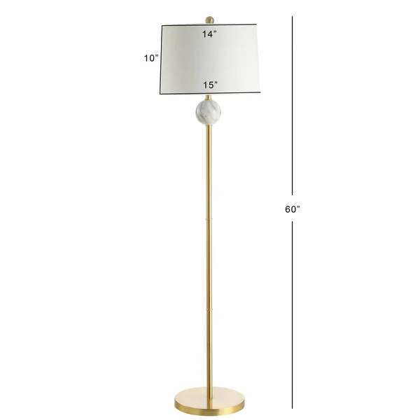 60x22 Metal/Resin Vaughn Modern Floor Lamp (Includes LED Light Bulb) Gold - Jonathan Y