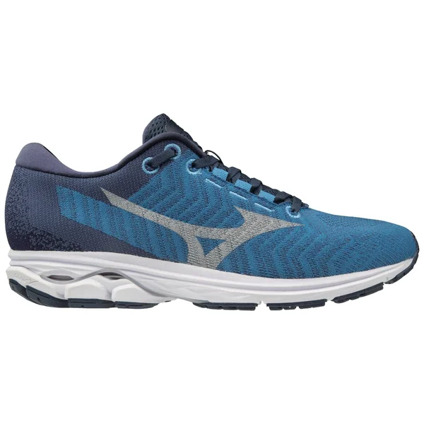 Men's Mizuno Rider Waveknit 3 Running Shoe, Size: 7 Wide, Blue