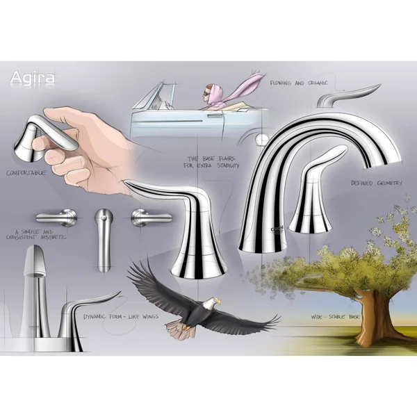 Grohe 25 163 Agira Deck Mounted Roman Tub Faucet Trim with Lever Handles, Starlight Chrome