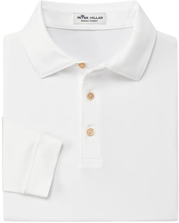 Peter Millar Solid Stretch Jersey Long Sleeve Golf Shirts