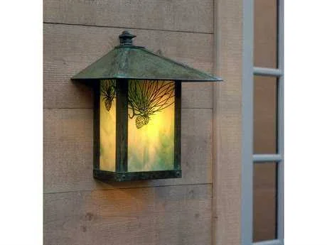 Arroyo Craftsman Evergreen Outdoor Wall Sconce Sycamore Filigree - Rustic Brown, Tan - EW-12SFTN-RB