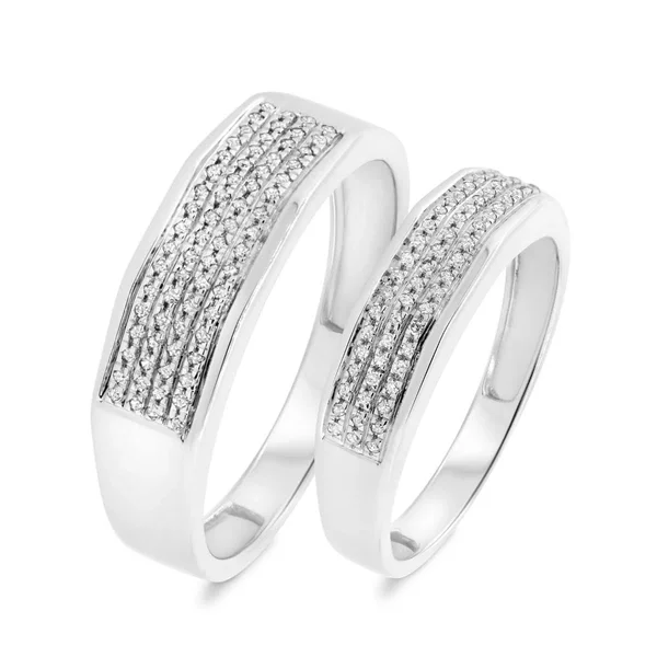 Affordable Wedding Band Sets Enamor - 10K - 3½