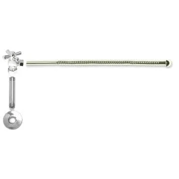 Mountain Plumbing MT475X-NL/ULB Mini Cross Handle Toilet Supply Kits with Corrugated Supply Tube - Angle IPS - Unlacquered Brass