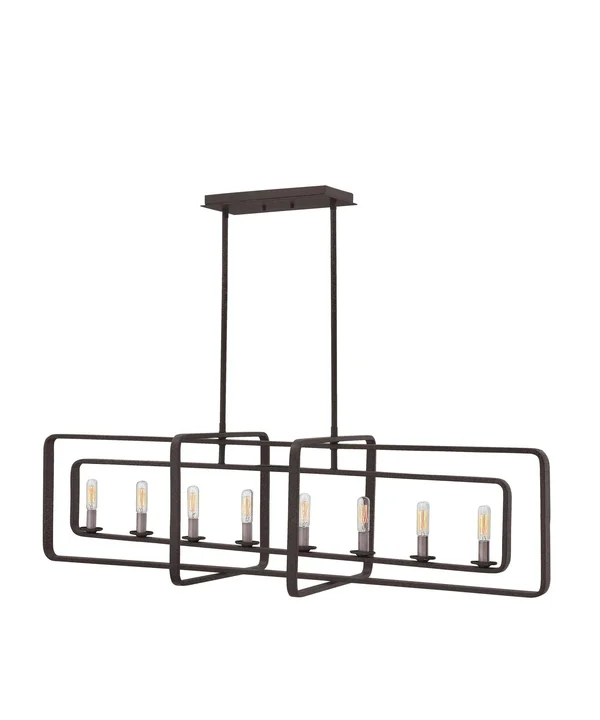 Hinkley - 4818DZ - Eight Light Linear Chandelier - Quentin - Aged Zinc
