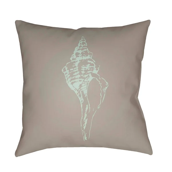 20x22 Brown and Green Seashell Printed Square Throw Pillow Cover