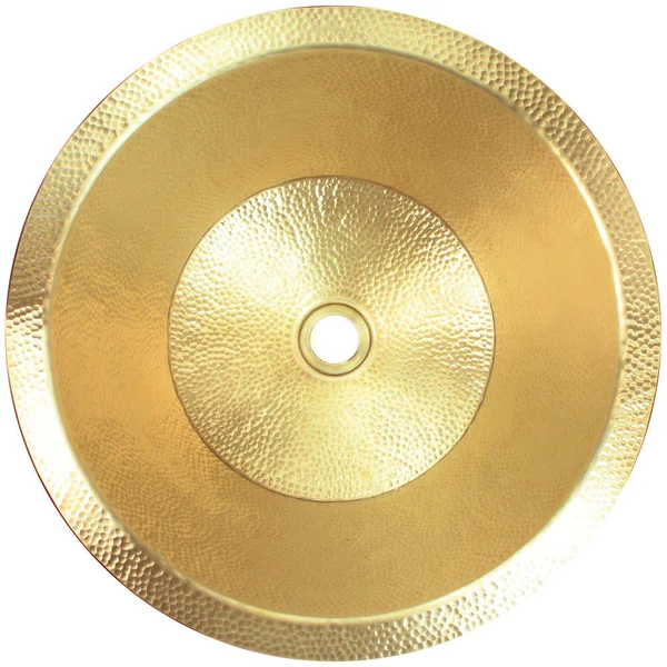 Linkasink BLD104-2 UB Small Flat Round Builder's Series Sink - Satin Unlacquered Brass