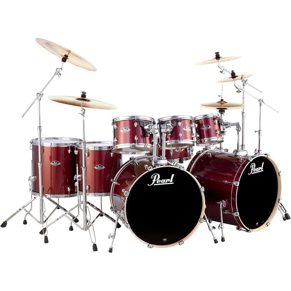 Pearl Export Double Bass 8-Piece Drum Set Black Cherry Glitter