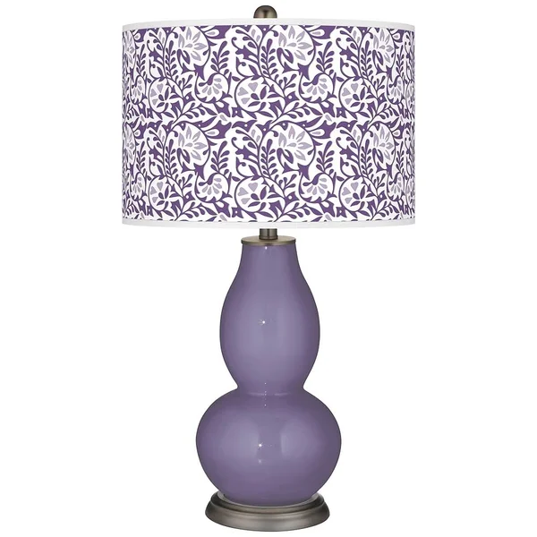 Color + Plus Purple Haze Gardenia Double Gourd Table Lamp 53T16