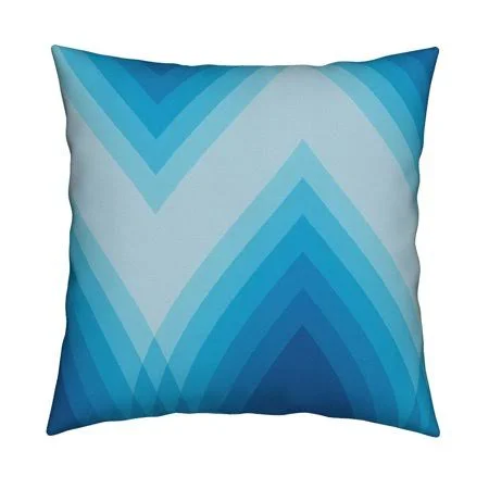 Ocean Nautical Beach Stripes Throw Pillow Cover W Optional Insert by Roostery - Size: 18 x 18 Cu003EOnly, Blue
