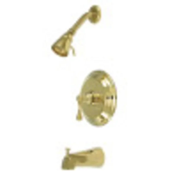 Kingston Brass Gkb2632bl Water Saving Metropolitan Tub & Shower Faucet with Lever Handle, Polished Brass
