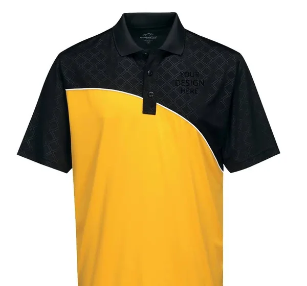 Custom Embroidered Trimountain Men's Adult Elite Polo, Size: S, Gold/Black/White