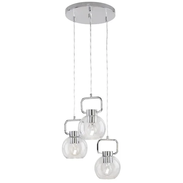 Elle Decor 3-Light Chrome Pendant with Clear Glass Shades DS18930