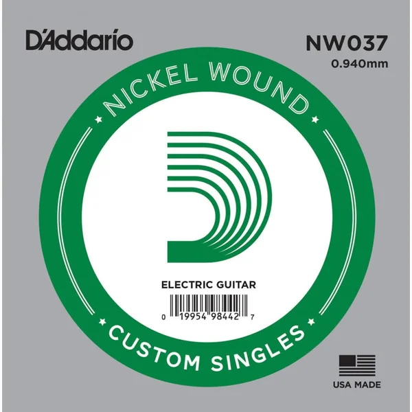 D&Addario XL Nickel Wound .037 Electric Guitar Single String
