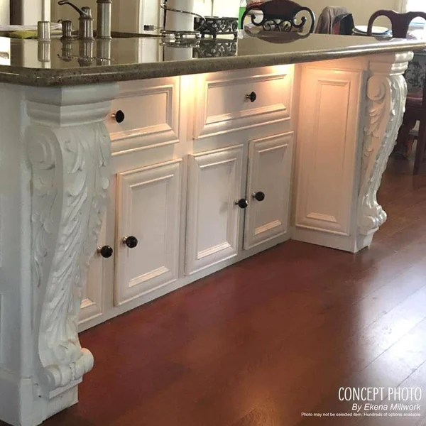 Ekena Millwork CORW04X04X07DECH 4x22W x 4x22D x 7 1/2x22H Devon Traditional Wood Corbel, Cherry