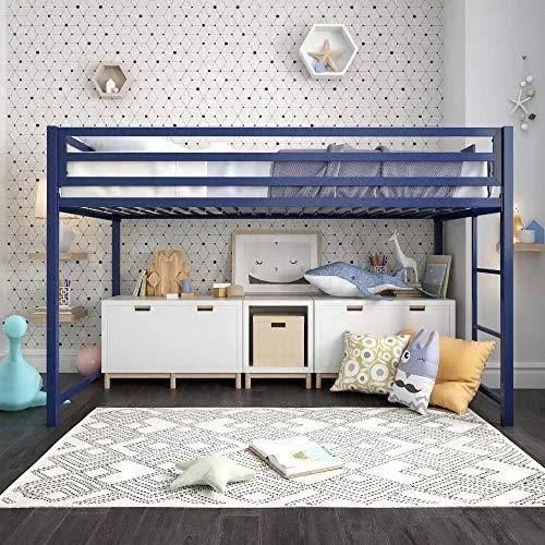 DHP Miles Metal Junior Twin Loft Bed - Blue