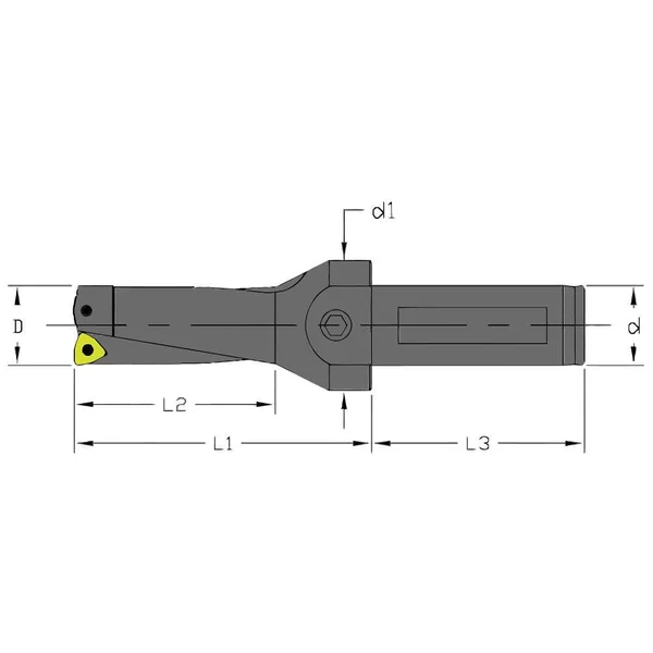 Ultra-Dex USA Ud-0750-2D-075 Indexable Insert Drill - 3/4