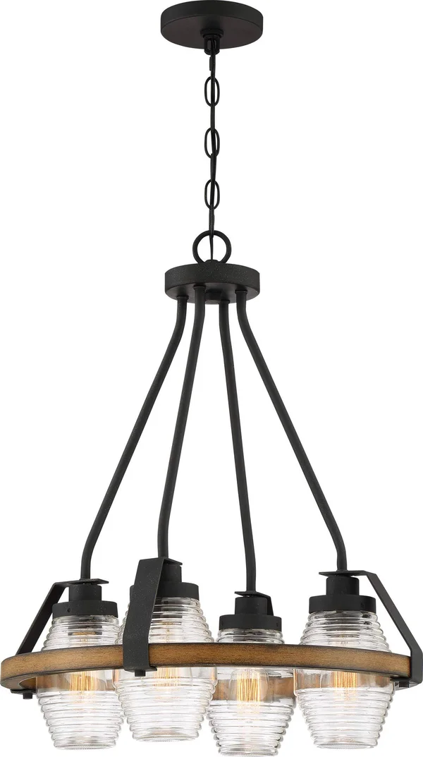 Quoizel 4 Light Guilford Chandelier Grey Ash