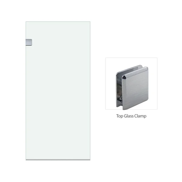 Milan Stationary Panel Shower Screen 36 x 76 inch Clear Glass, Brushed Nickel Finish