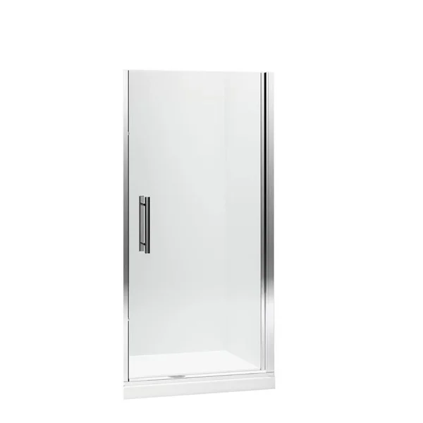Sterling 5699-36s-g05 Finesse Peak Frameless Pivot Shower Door with Clear Glass, 36-in W x 67-in H, Silver