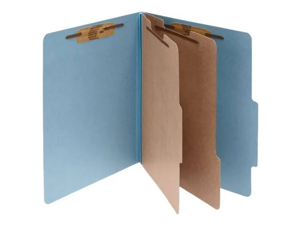 ACCO - Classification folder - expanding - 6 compartments - Legal - tabbed - sky blue (pack of 10)