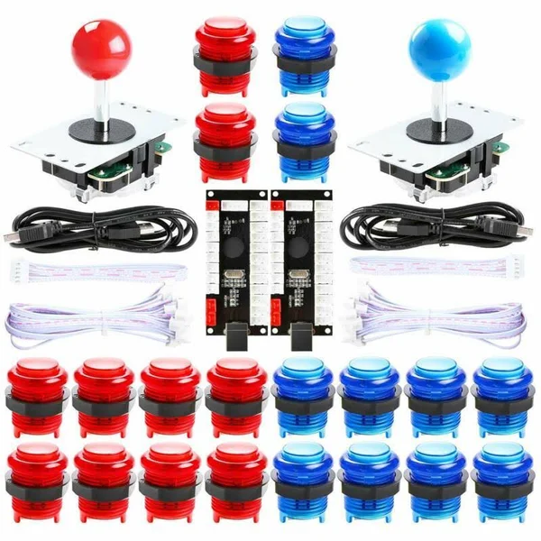 Qenker 2-Player LED Arcade DIY Kit for USB Mame PC Game DIY Raspberry Pi Retro
