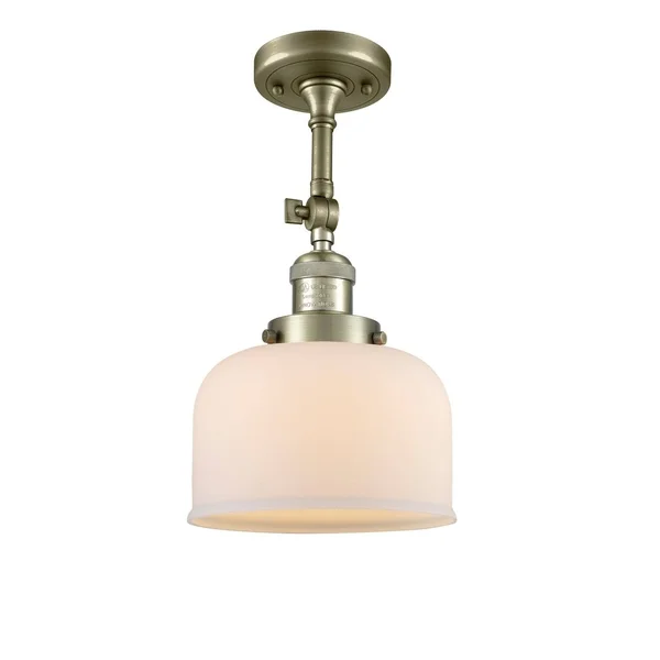 Innovations Lighting Large Bell 1 Light Semi Flush Mount 201F AC G73 (Antique Copper)
