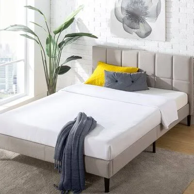 Colby Tufted Upholstered Platform Bed Zipcode Design Color: Beige, Size: Twin