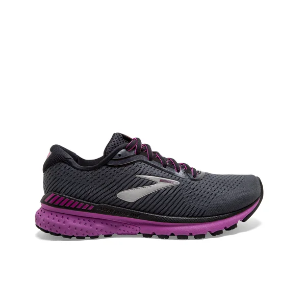 Brooks Women's Adrenaline GTS 20 - Ebony - Black - Hollyhock - 11 - D