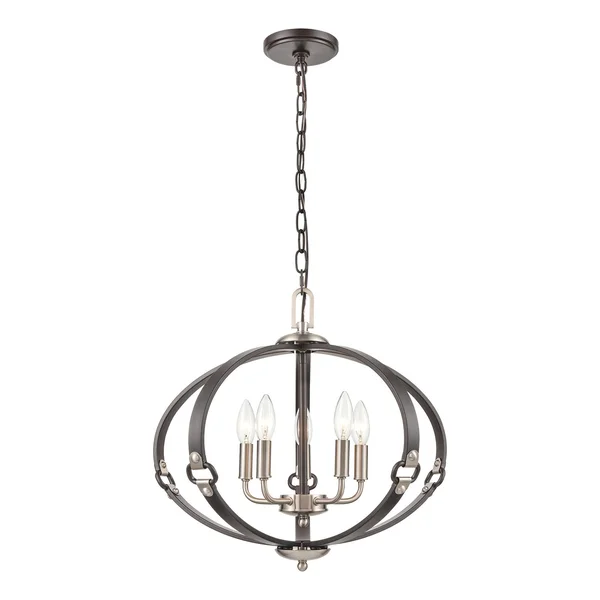 Elk Lighting Armstrong Grove 5-Light Chandelier Espresso Brown/Satin Nickel 83449/5
