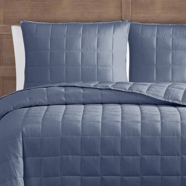 Truly Calm Silver Cool 3-Piece Full/Queen Quilt Set in Blush