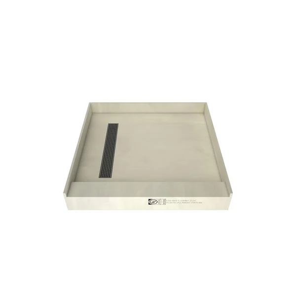 Shower Pan Tile Redi RT4242L-PVC-SQBN Black