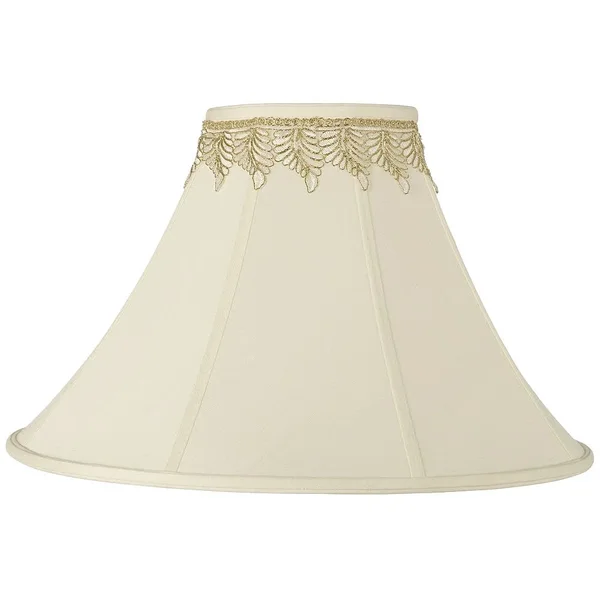 Imperial Shade Bell Shade with Embroidered Leaf Trim 7x20x13.75 (Spider)