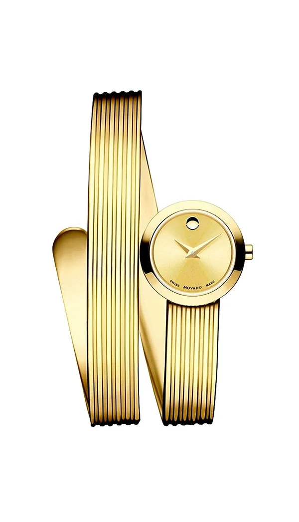 Movado Museum Wrap Gold-Tone Stainless Steel Ladies Watch 0606806