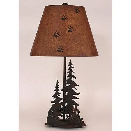 Glynis Bear Roasting Marshmallow 25.5x22 Table Lamp Loon Peak