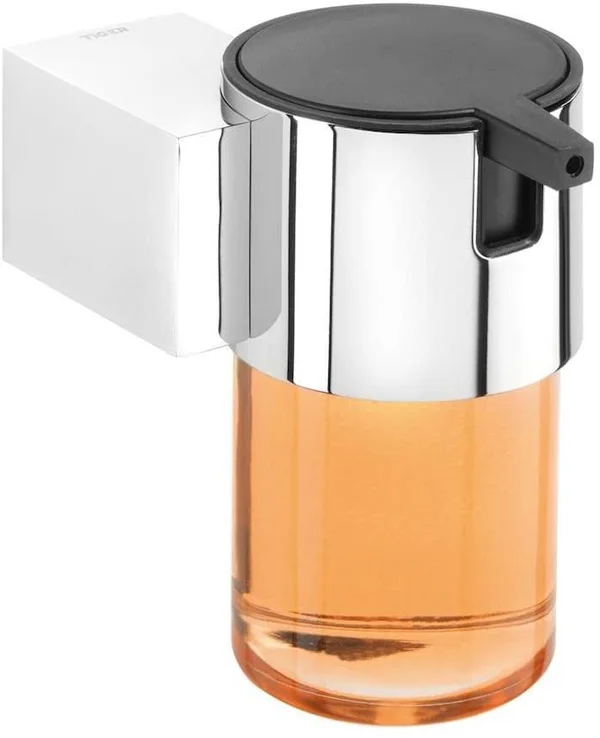 Tiger Soap Dispenser, Metal, Chrome, 11 x 9.3 x 11.5 cm