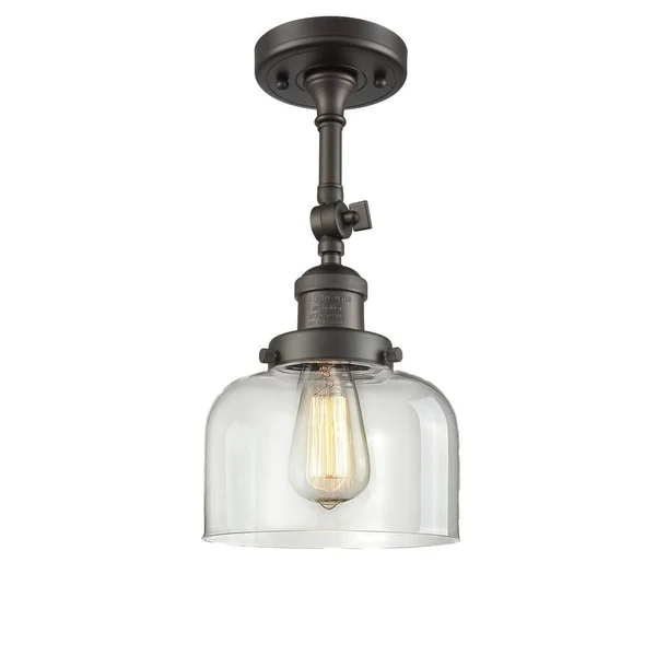 Innovations Lighting Large Bell 1 Light Semi Flush Mount 201F AC G73 (Antique Copper)