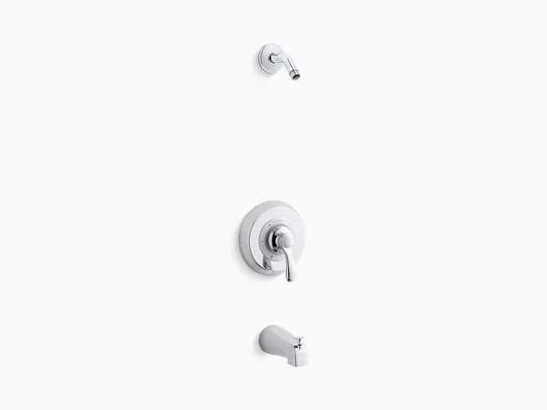 Kohler K-TLS12007-4S Fairfax Rite-Temp Bath and Shower Trim Set with Lever Handle and Slip-Fit Spout - Less Showerhead Polished C