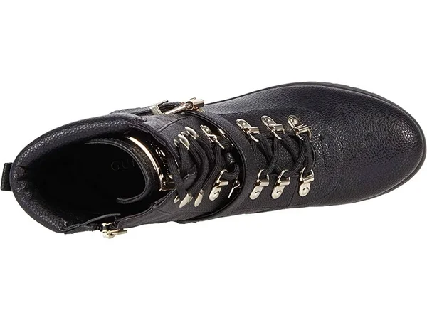 Guess Women's Canaly Lug Sole Block Heel Combat Boots - Black