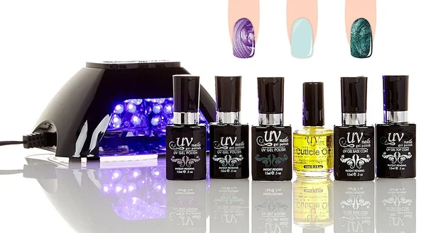 UV-Nails LED Lamp and Gel Nail Polish Starter Kit V10-B-24