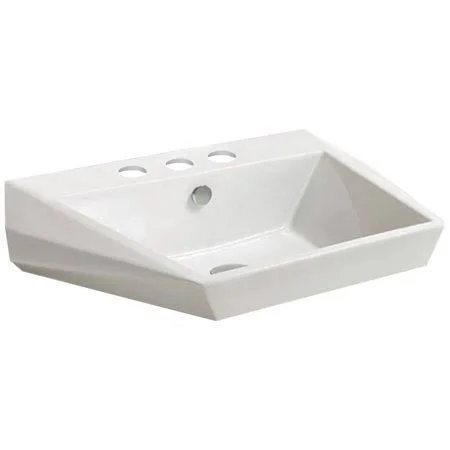 27.2-in. W Wall Mount White Vessel for 3H8-in. Center Drilling 28348