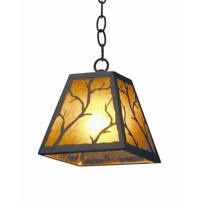 Branch 1-Light Single Geometric Pendant 2nd Ave Design Finish: Gilded Tobacco - Acrylic: Silver Mica