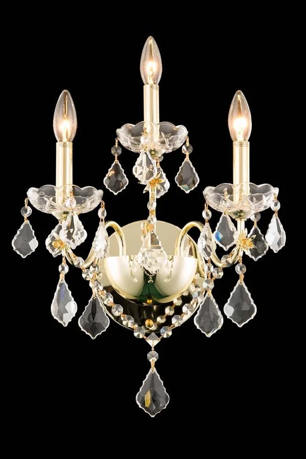 Elegant Lighting St. Francis 3-Light Wall Sconce; Gold