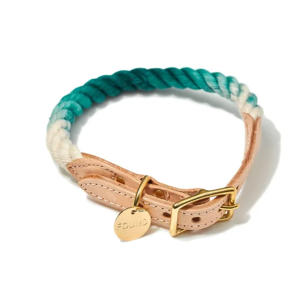 Found My Animal Teal Ombre Cotton Rope Cat & Dog Collar