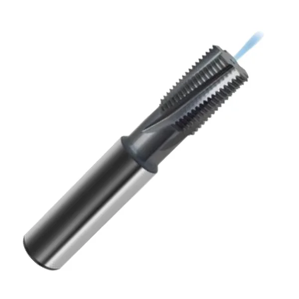 GUHRING 5/8-24 Internal 24 TPI 12mm Shank 4-Flute RH Solid Carbide Helical Flute Thread Mill - TiCN Finish - 11.95mm Cut Diam, 20
